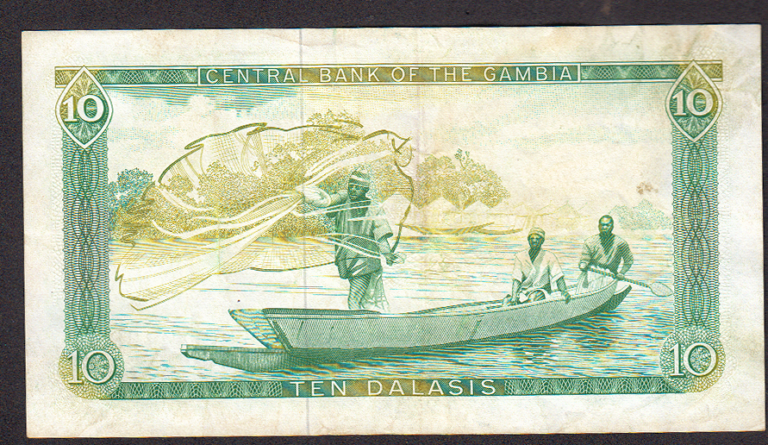 GAMBIA 10 Dalasis ND (1987-90). Pick # 10a VF *çt - Görsel 2