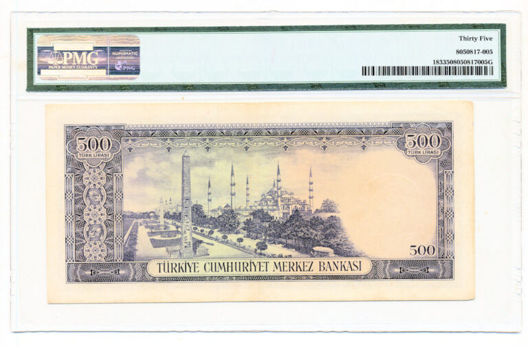 5. Emisyon 500 Lira 1968-1976 Pick#183 PMG 35 *VF - 4. Div. *çt - Görsel 2
