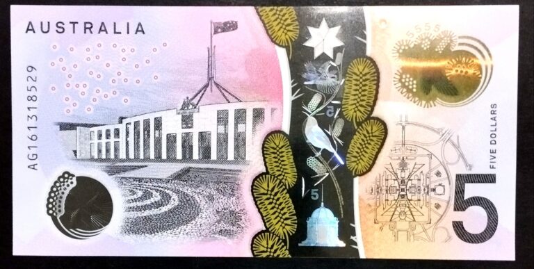 AUSTRALIA 5 Dollars 2016 Polymer UNC *çil banknot kraliçe *SATILDI - OUT OF STOCK - Görsel 2