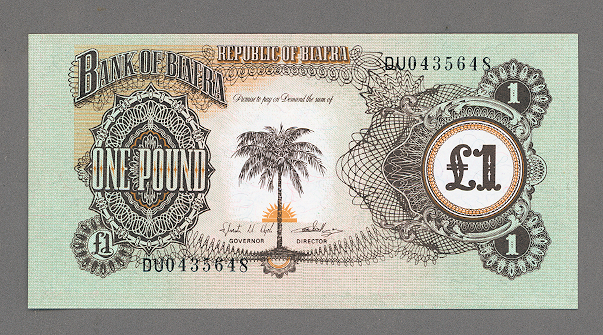 BIAFRA 1 Pound ND (1968-69) Pick#5 - UNC *ÇİL
