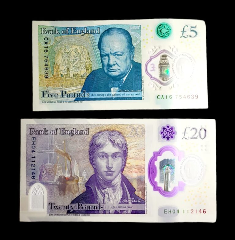 Great Britain iNGILTERE King III. Charles 5 & 20 Pounds 2024 - unc - Görsel 2