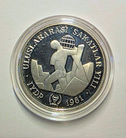 DÜNYA SAKATLAR YILI 3000 Lira 1981 Gümüş sertifikasız