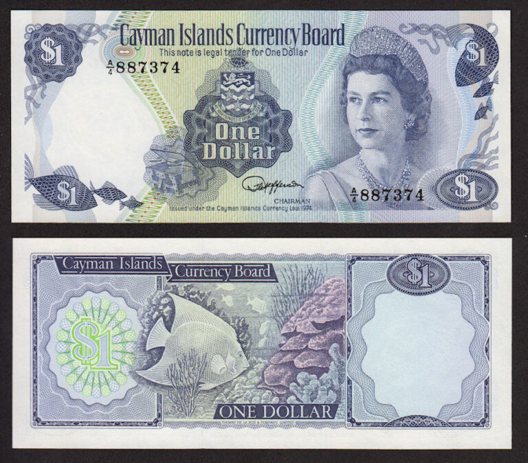 CAYMAN ISLAND 1 Dollar 1974 *Kraliçe çil banknot