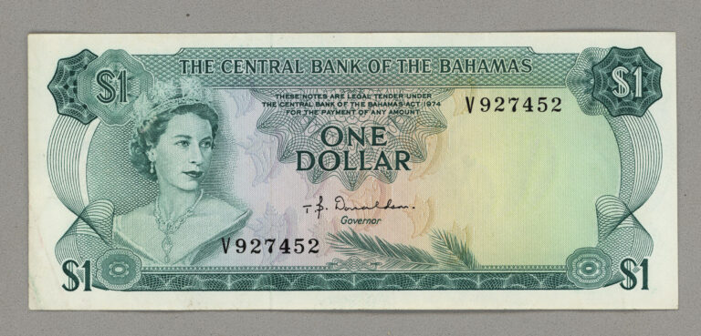 BAHAMAS 1 Dollar 1974 Pick # 35a – AU/ççt