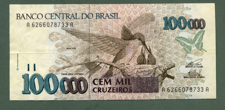 BRASIL Brezilya 100 000 Cruzeiros UNC*çil