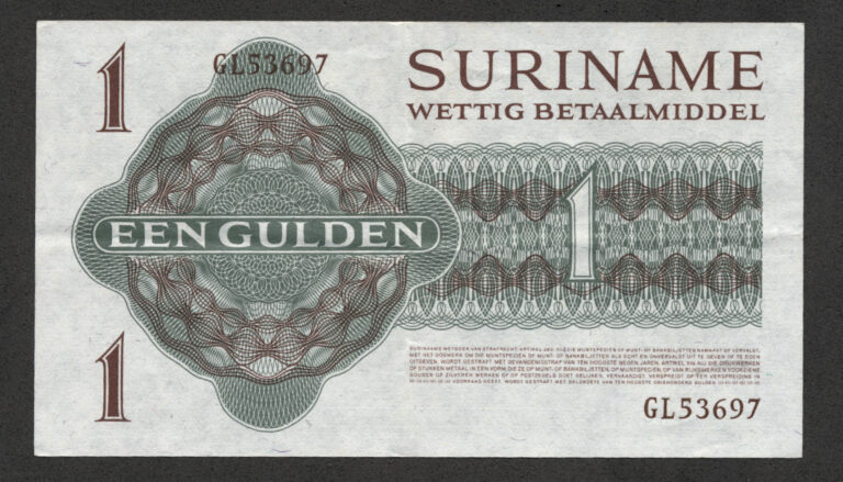 SURINAME Central Bank Muntbilijet 1 Gulden 1974 UNC *çil - Görsel 2