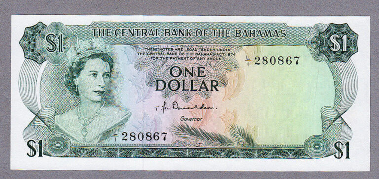 BAHAMAS 1 Dollar 1974 Pick # 35a – UNC - Görsel 2