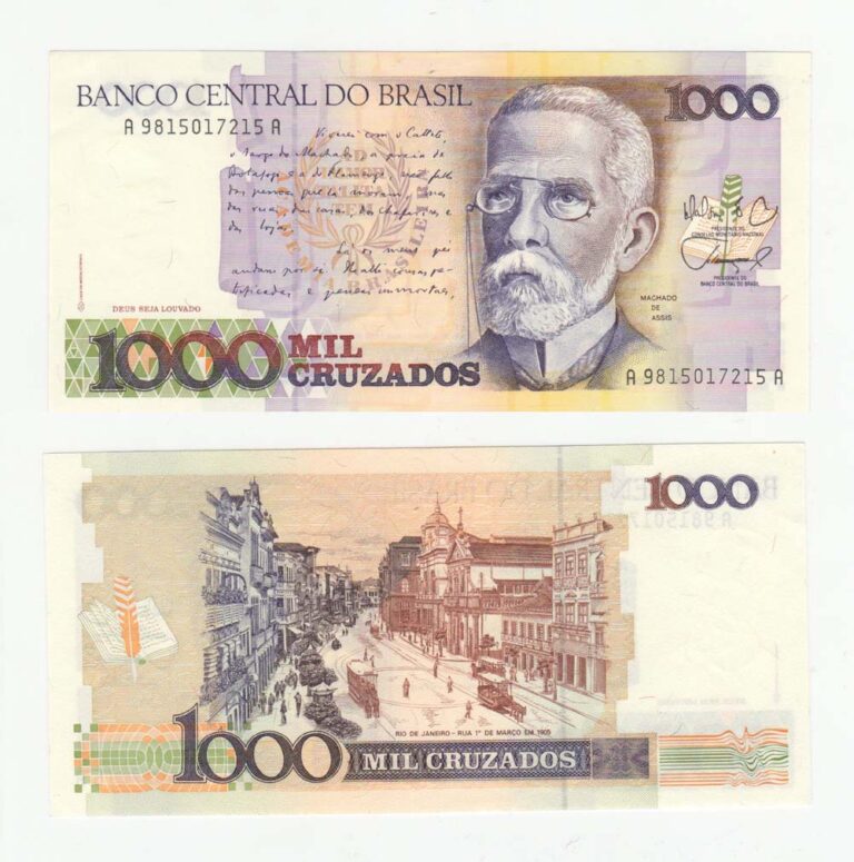 BRASIL Brezilya 1000 Cruzados UNC*çil