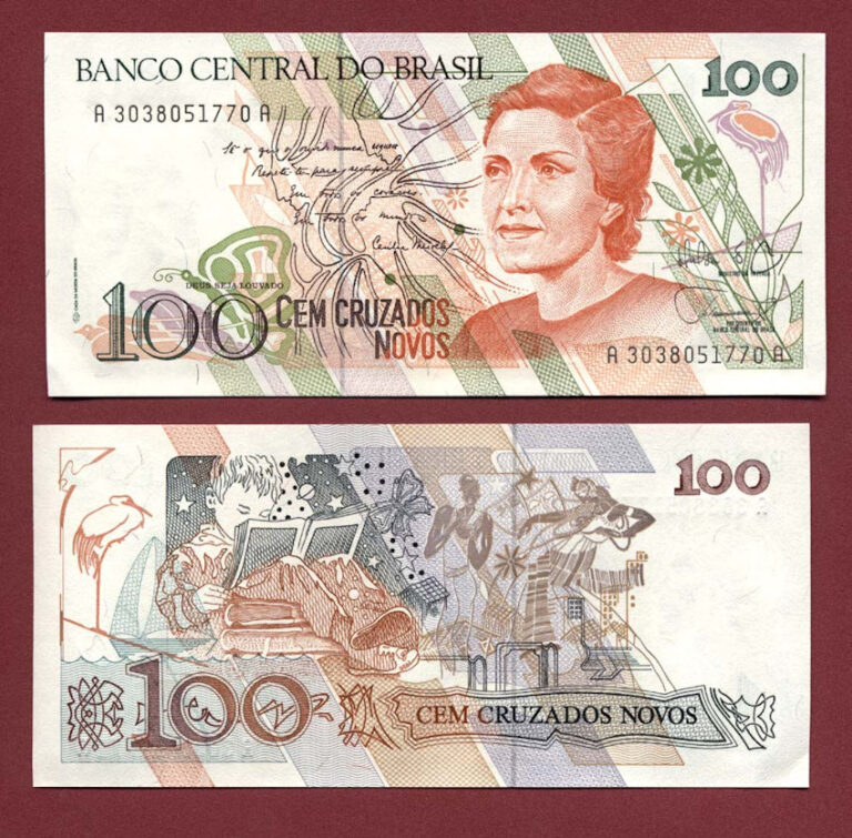 BRASIL Brezilya 100 Cruzados Novos UNC*çil