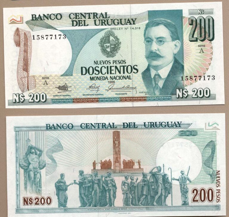 URUGUAY Banco Central 200 Pesos 1986 UNC - Çil
