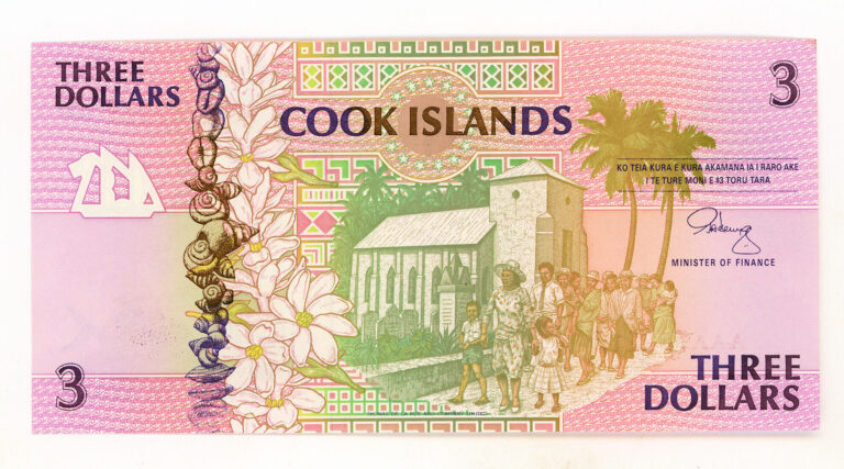 COOK ISLAND 3 Dollars serial AAA - UNC - Görsel 2