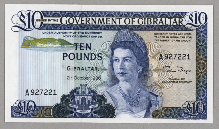 GIBRALTAR Cebelitarik 10 Pounds 1986 Pick#22b - UNC *çil banknot