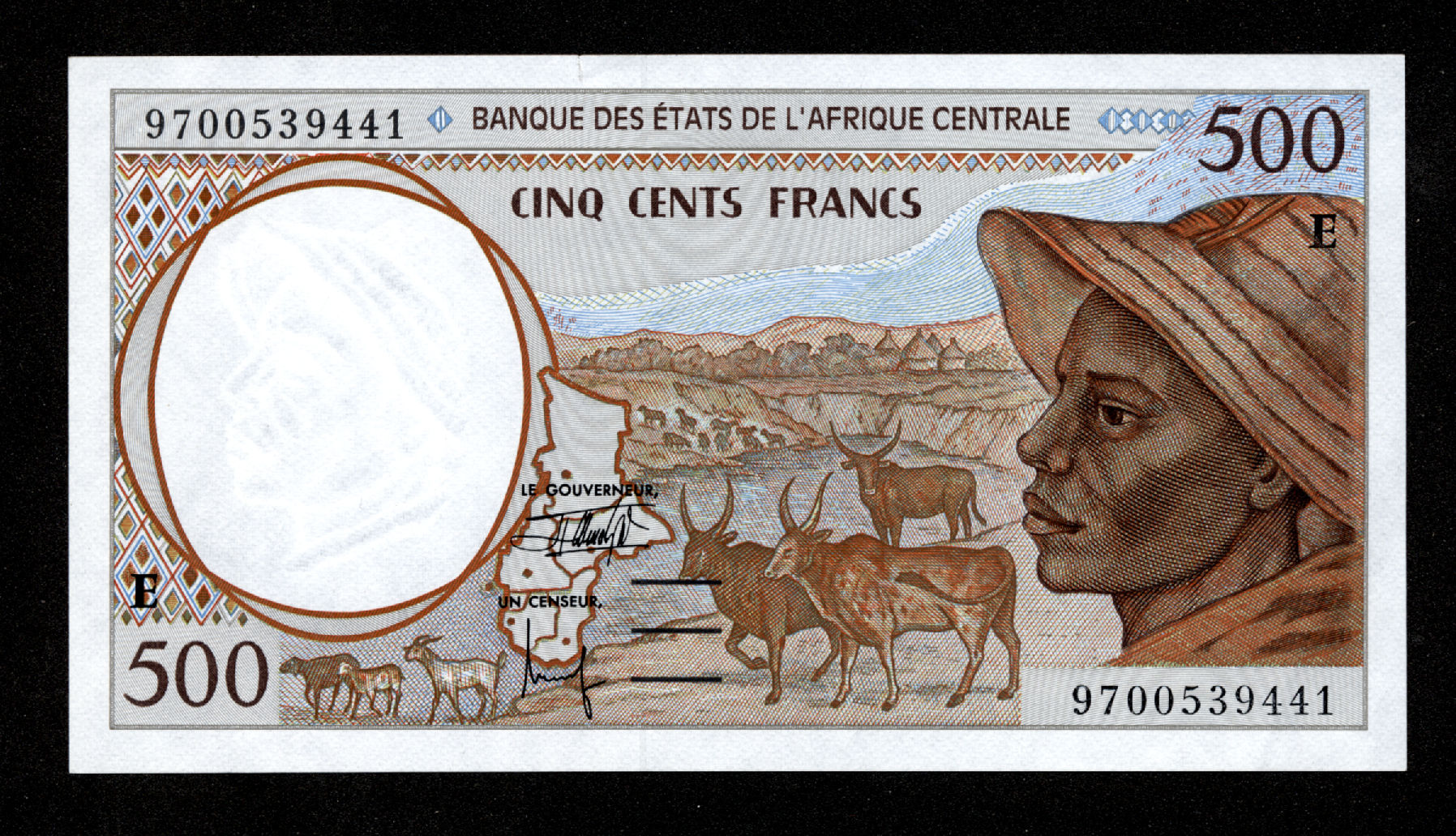 BURKINA FASO Banque Centrale der Etats de L`AFRIQUE CENTRALE (F)  500 Francs UNC çil banknot *SATILDI - OUT OF STOCK