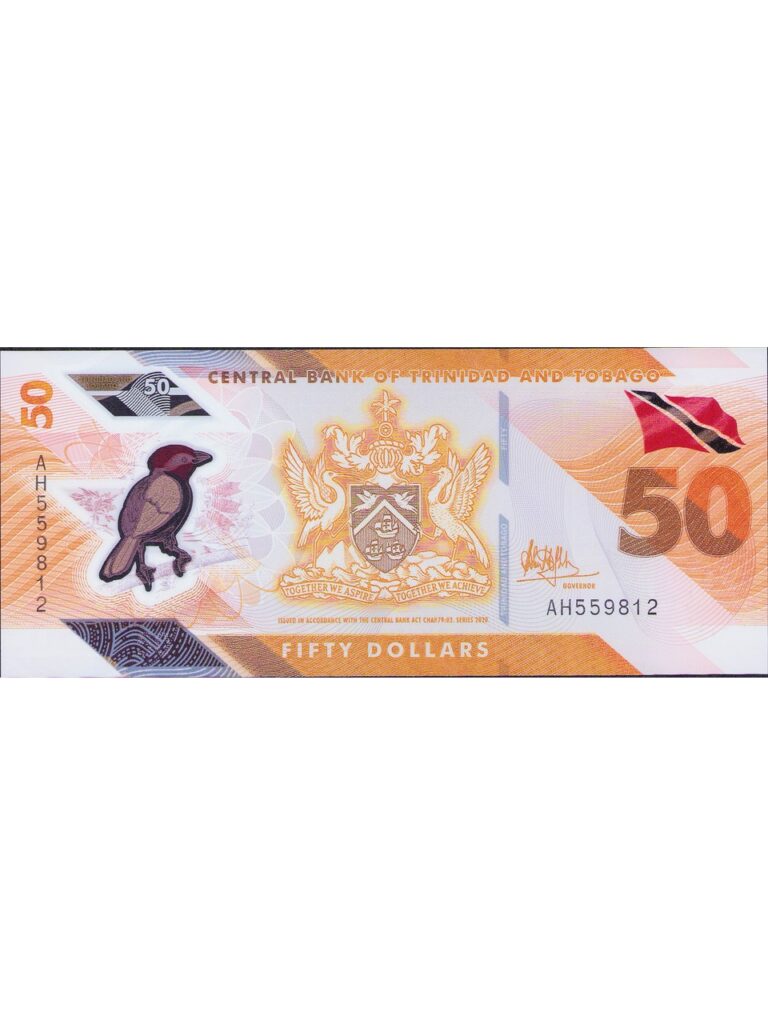 Trinidad & Tobago 50 Dolar 2020 Polymer Çil Banknot