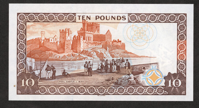 ISLE OF MAN 10 POUNDs Kraliçe w/Queen UNC Banknot çil - Görsel 2