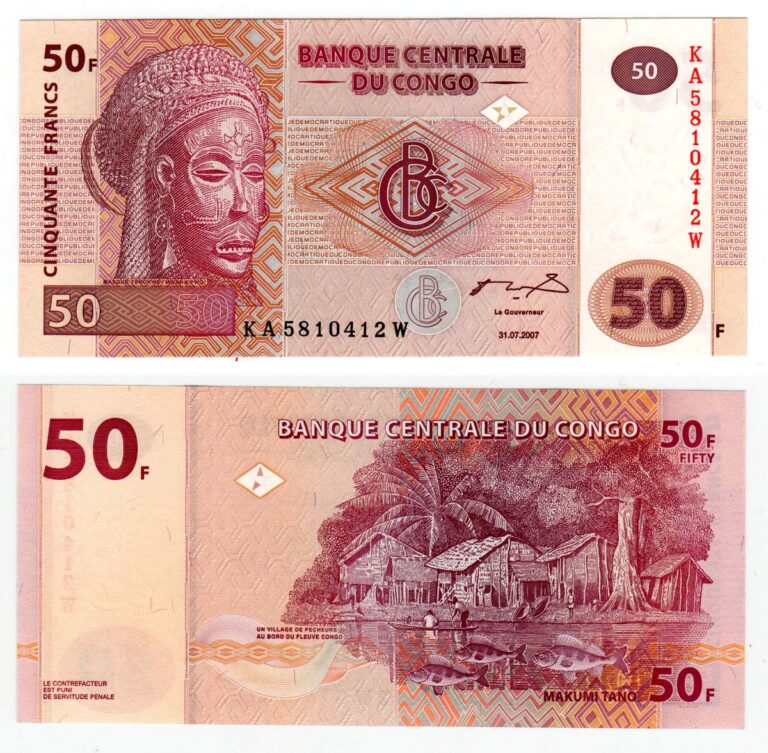 KONGO Congo 50 Francs SPECIMEN UNC - çil banknot