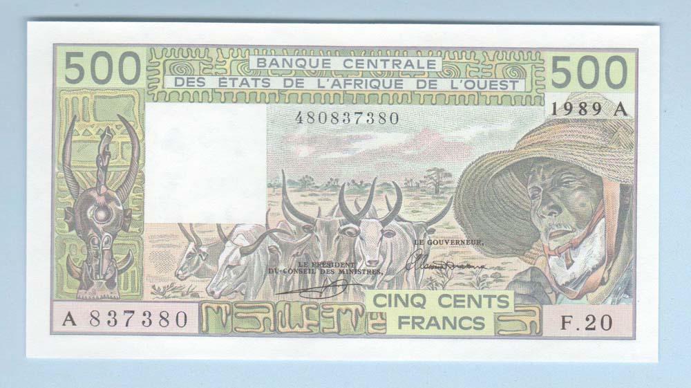 West African States, K Senegal, 500 Francs 1988 UNC - çil banknot