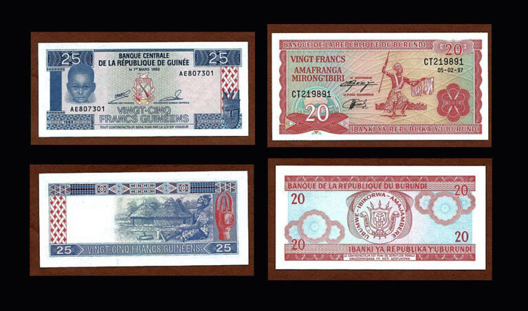 BURUNDI 2 Banknot 25 + 50 Ameranga - UNC