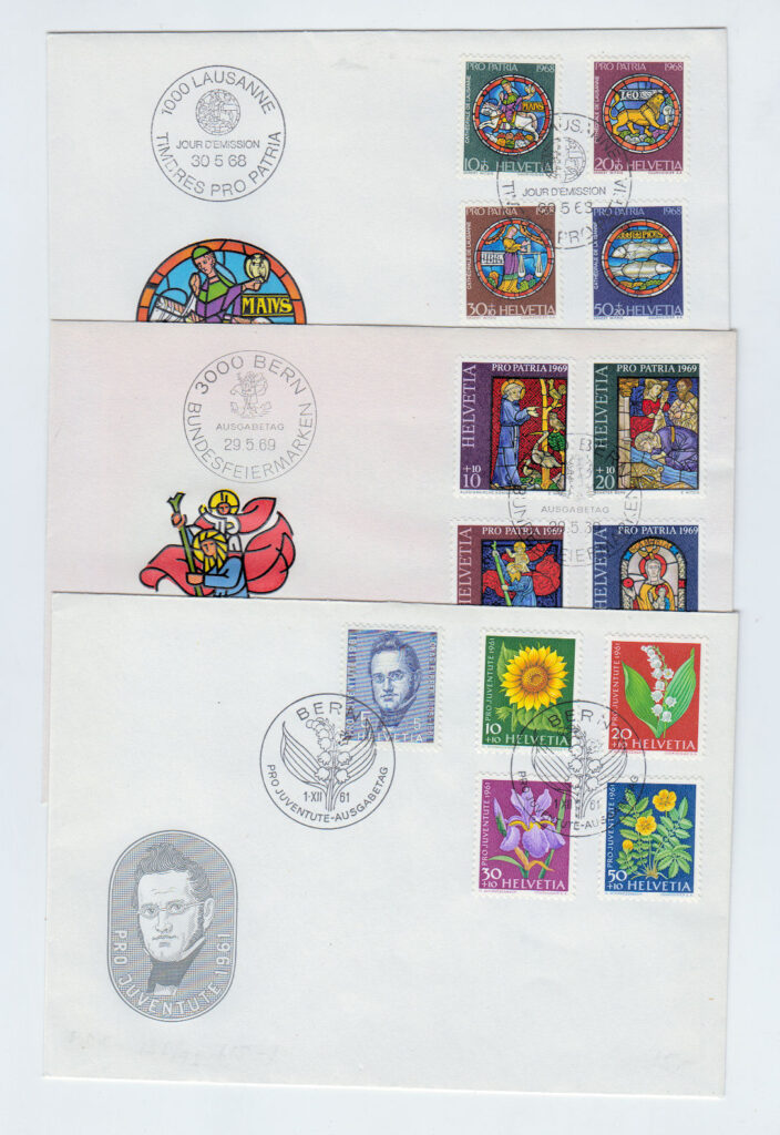 Switzerland Pro Juventute 1961 (Rare!) Pro Patria 1968+1969 FDCs