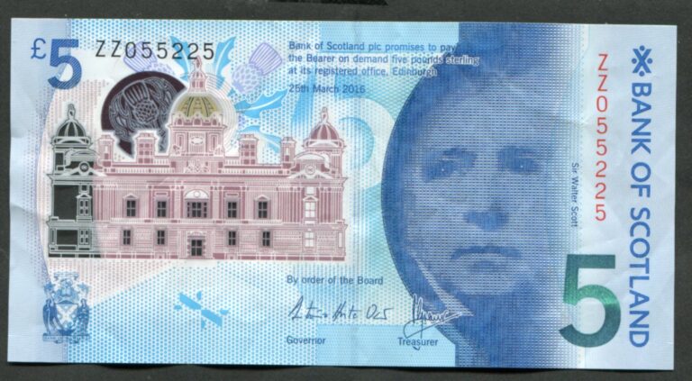 Iskoçya SCOTLAND  5 POUNDs 2016 Replacement VF