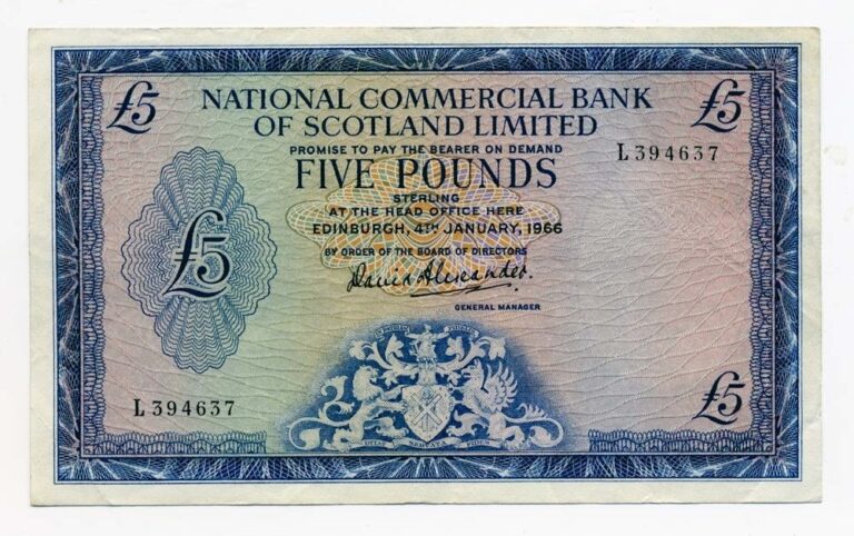 Iskoçya SCOTLAND  5 POUNDs 1.11.1957 EF *ççt