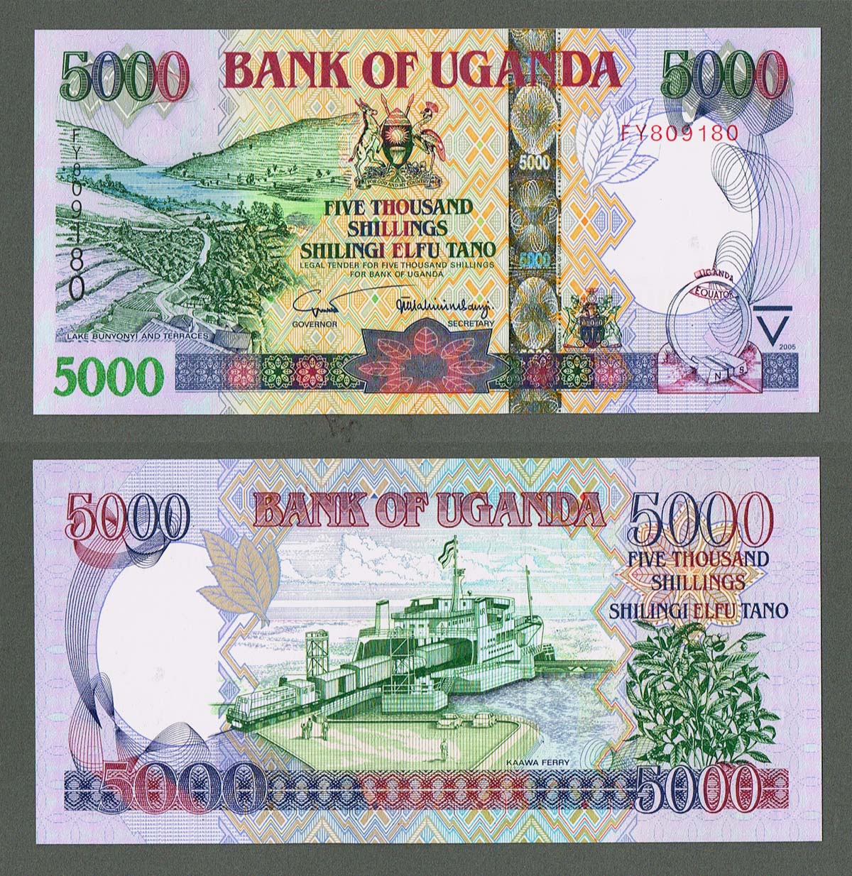 UGANDA 5000 Shillings 2005 - UNC *çil