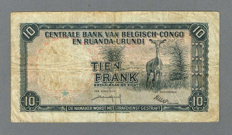 Belçika Kongosu BELGIAN CONGO 10 Francs 1958 VF - çt - Görsel 2