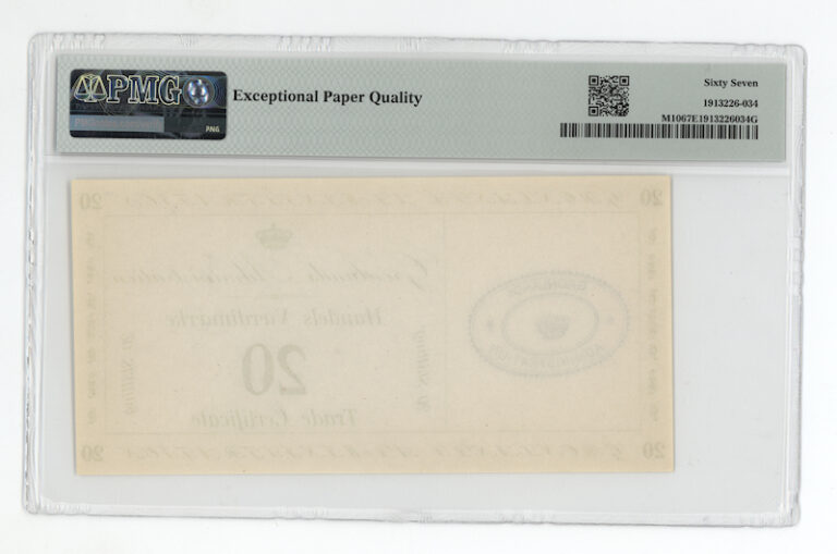 Greenland Grönland Trade Certificate 20 Skilling PMG 67 EPQ - UNC - Görsel 2
