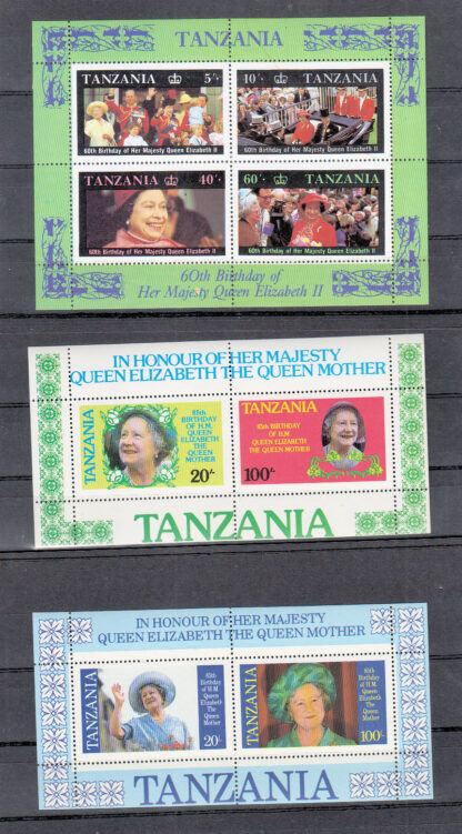 TANZANIA 3 Blocks QUEEN **MNH