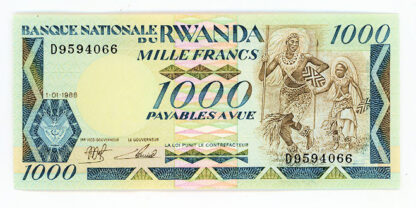 RWANDA 1000 Francs 1988