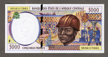 BURKINA FASO Banque Centrale der Etats de L`AFRIQUE CENTRALE (F) 5000 Francs UNC çil banknot