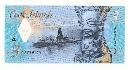COOK ISLANDS 3 Dollars UNC