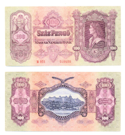 Macaristan HUNGARY 100 Pengö 1930 - EF / ççt