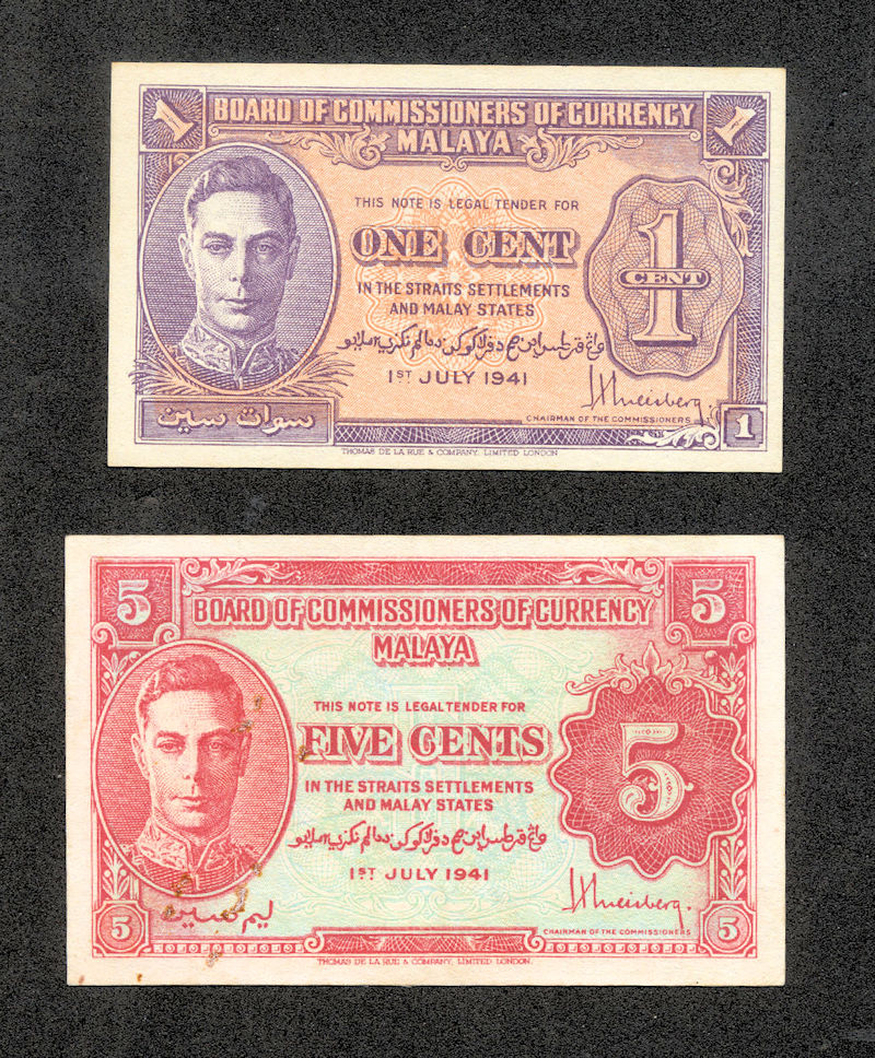 MALAYA - British Borneo 1 + 5 Cents 1941 *EF