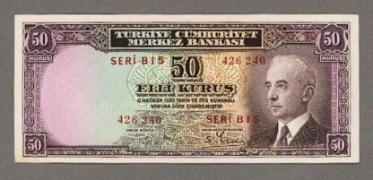 2. Emisyon 50 Kurus Pick#133 UNC (serial B)
