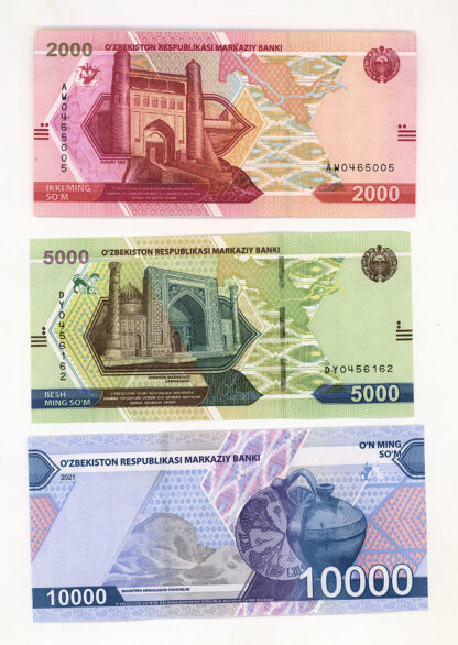 Özbekistan 3 Banknotes LOT - UNC