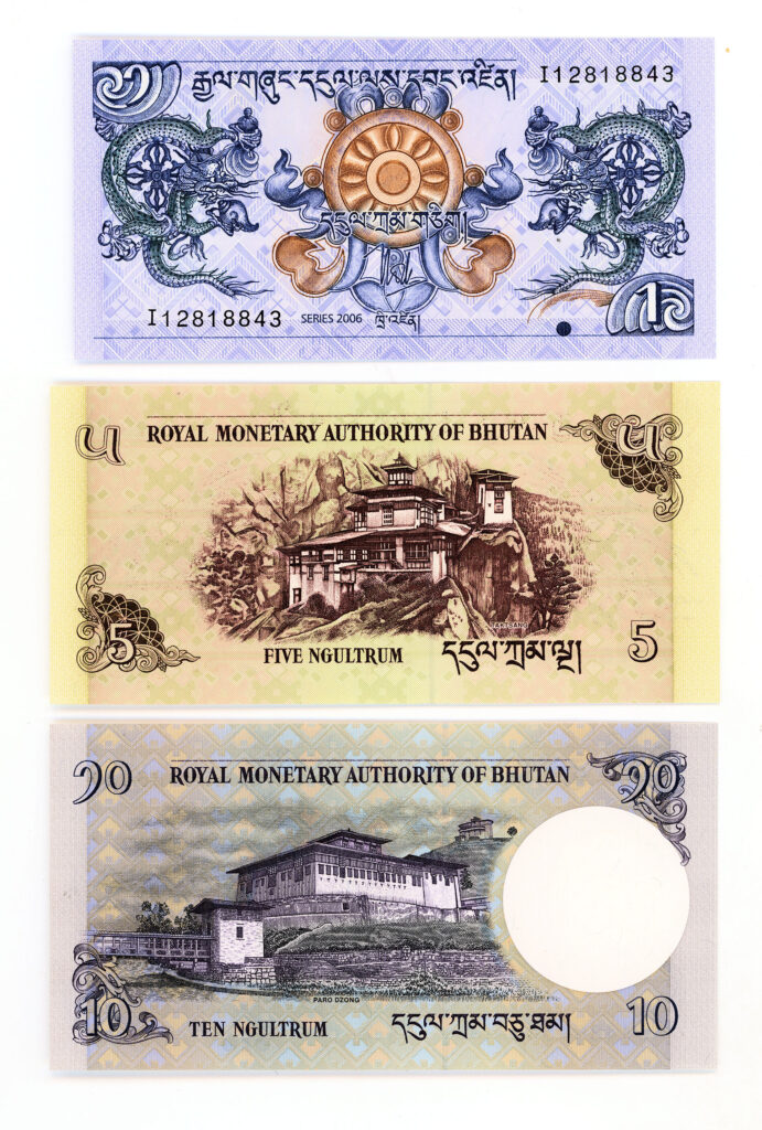BHUTAN 1 + 5 + 10 Ngultrum - UNC - Görsel 2