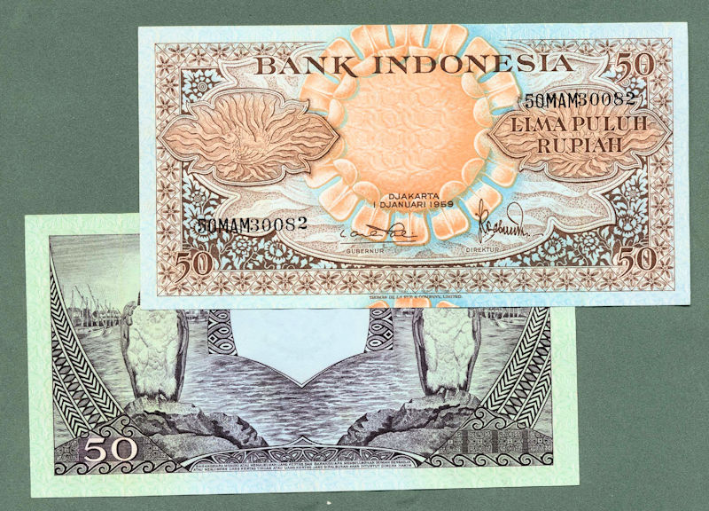 INDONESIA 50 Rupiah 1959 UNC - çil banknot