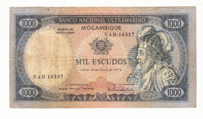 Moçambique Mozambik 1000 Escudos 1972 *VF/Fine