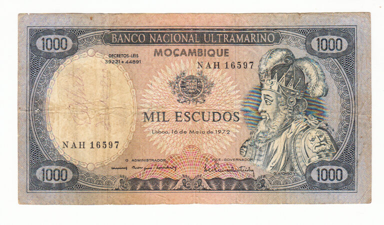 Moçambique Mozambik 1000 Escudos 1972 *VF/Fine