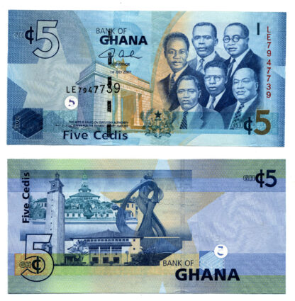 GHANA 5 Cedis 2007 UNC - çil