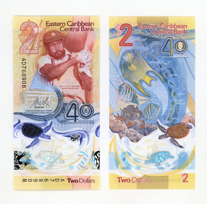EASTERN CARRIBBEAN Central Bankn 40 Dollars Polymer UNC