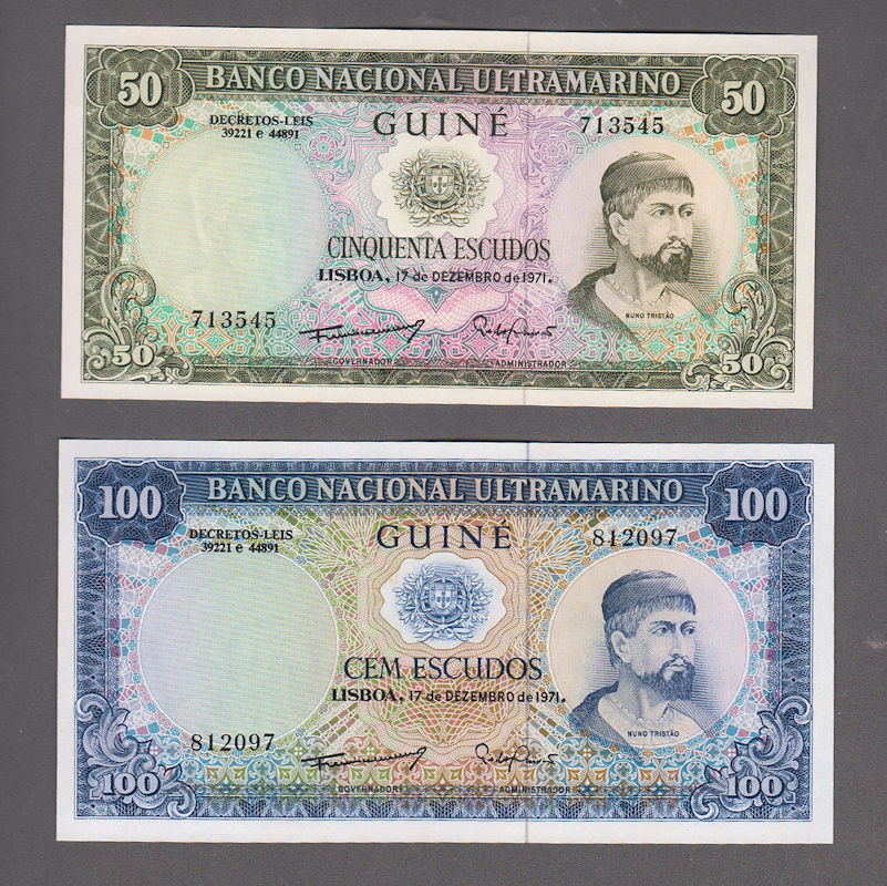 Guineé 50+100 Escudos 1971 ULTRA MARINO - UNC