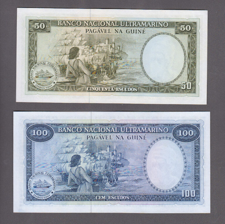 Guineé 50+100 Escudos 1971 ULTRA MARINO - UNC - Görsel 2