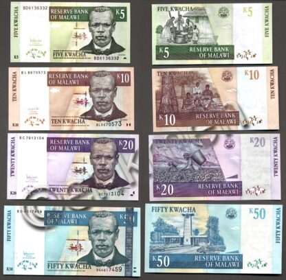 MALAWI 5+10+20+50+100+200+500 Kwacha – UNC