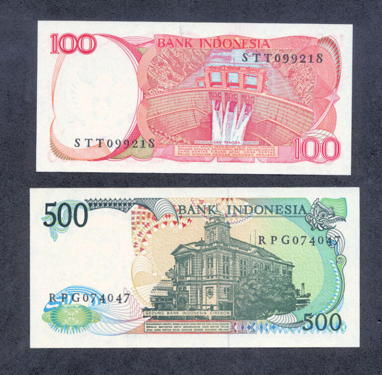 INDONESIA 100 + 500 Rupiah UNC - çil banknot - Görsel 2