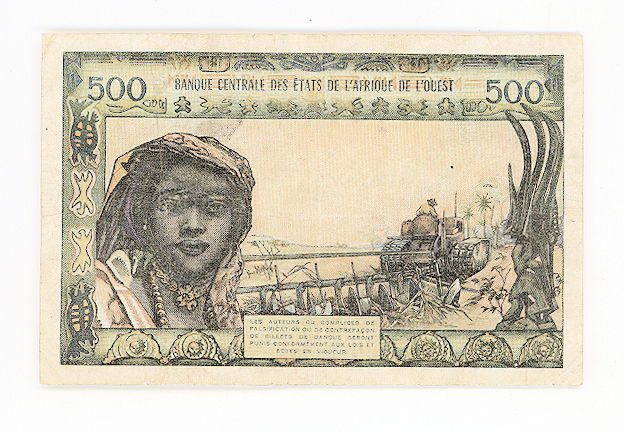 IVORY COAST Banque Centrale der Etats de L`AFRIQUE L`OUVEST (A) 500 FRANCS - VF