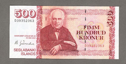 iZLANDA Iceland Island 500 Krönur 2001 - UNC çil banknot