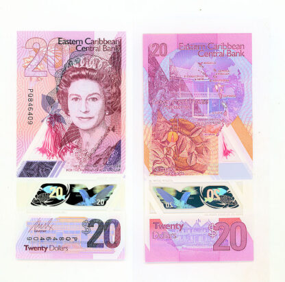 EASTERN CARRIBBEAN 20 Dollars 2019 Pick#57 UNC *Kraliçe polymer çil BANKNOT
