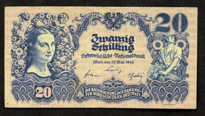AUSTRIA Avusturya 20 Shillings 1945 VF